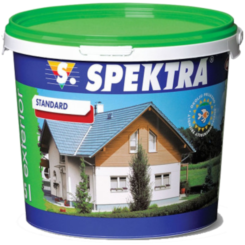 Фарба SPEKTRA Standard фасадна, акрилова, водоемульсійна, мат білий, 14кг (10л)